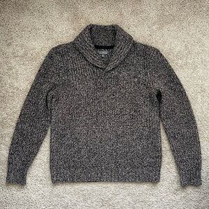 L.L. Bean Signature Men's Shawl Collar Lambswool Knit Pullover Sweater